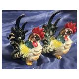 Pair of porcelain rooster