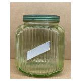 Hoosier uranium glass cookie jar