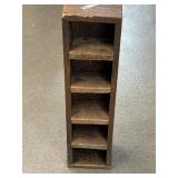 Wooden cubbyhole shelf