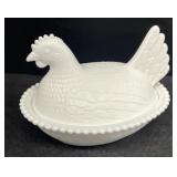 Indiana glass hen on a nest