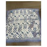 Blue and white square quilt 5 1/2 x 5 1/2