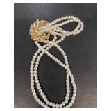 FLORENZA gray and white pearl necklace