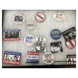 Political novelty buttons, Nixon, Elvis Presley,