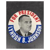 LYNDON B Johnson 6 inch campaign button for