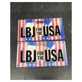 LBJ for the USA, Iowa and Maryland license plates