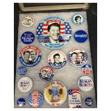 Ronald Reagan and George Bush political buttons