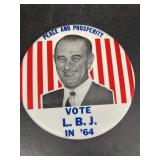 1964 LBJ  6 inch campaign button