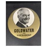 Gold water for president 9 inch campaign button