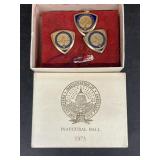 1973 inaugural bowl, cufflinks and pendant
