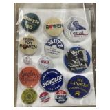 Conrad Bowen Quayle Hills campaign buttons