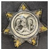1900 McKinley and Teddy Roosevelt star paperweight