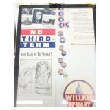 Wendell Wilkie, political buttons and other