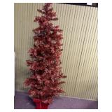 Red lighted Christmas tree