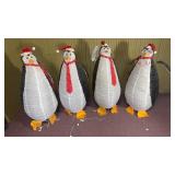 (4) lighted penguins, 4 foot