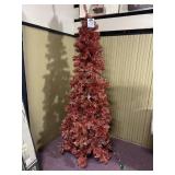 Red 6 foot sterling Christmas tree pre-lit
