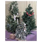 (3) table top Christmas tree trees