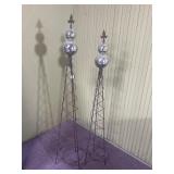 (2) rot iron decoration stands