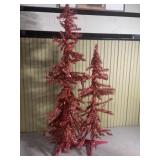 Red Christmas tree trees, 3 foot and 4 foot