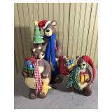 Wooden bear Christmas decorations