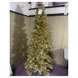 Gold Christmas tree approximately 6 foot