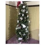 Christmas tree approximately 7 foot decorated