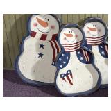(3) wooden snowman