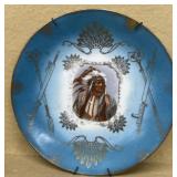 German Indian hand-painted plate