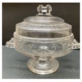Clear KNIGHT compote with lid