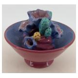 IMPRESSIVE OBK Bowl & Flower Frog ** Colorful**