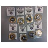 (8) Hall of Fame Bronze Colored Coins
