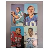 (4) 1970 Football, oversized thick cards