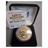 Aaron Rodgers MVP Colored Coin, 24KT Flash