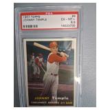 1957 Tops JOHNNY TEMPLE, PSA-6.5