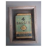 Framed bag of "Bagger Tobacco"