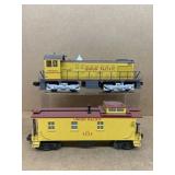 MTH Union Pacific locomotive 1106 and train car