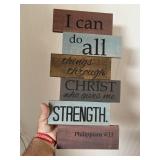I can do all things through Christ wood decoration