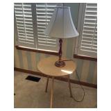 Round table and table lamp