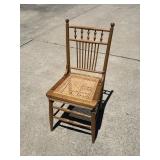 Wicker bottom, antique chair