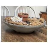 Pottery bowl with plants