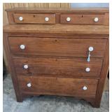 Walnut 2 over 3 Antique Dresser