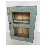Blue painted shelf cabinet