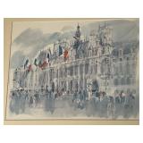 Watercolor of Paris police station
