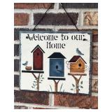 Welcome to our home, painting a bird houses on