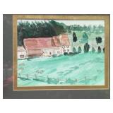 Watercolor on board of Zï¿½rich Switzerland by NL