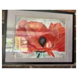 Watercolor of flower signed njl