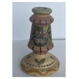Hand painted pottery candle holder