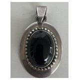 Sterling silver pendant with Blackstone