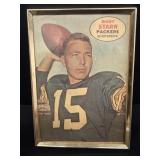 1968 Topps football Bart star framed poster-NO SHI