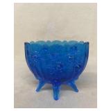 Blue footed glass vase