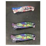 Joker and skull woman novelty knives
